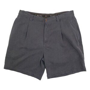 Y2K Tommy Bahama Relax Mens Shorts 100% Silk Gray Size 34 Beachy Cruise Preppy